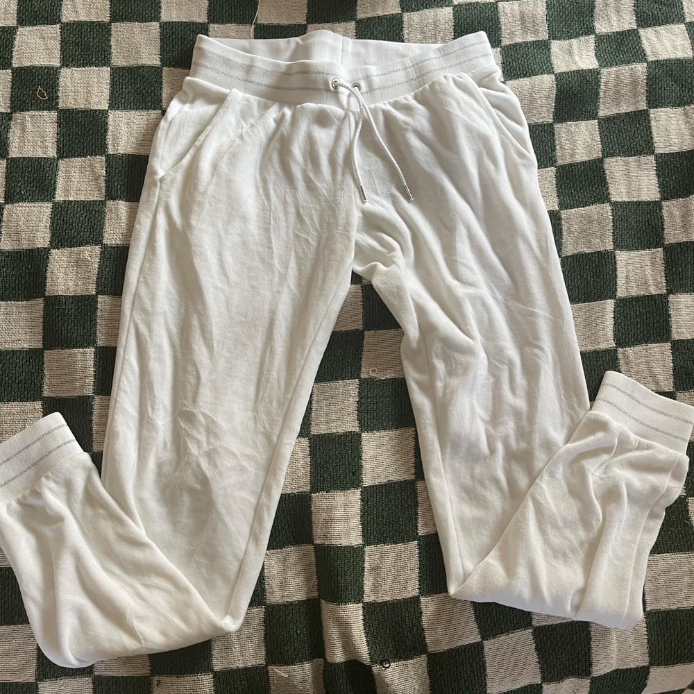 Juicy Couture White Velour Joggers, XS